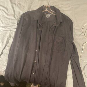 Wool and Prince Dark Blue Button Up Medium